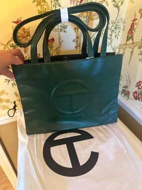 Telfar Dark Green Signature Medium Shopping Tote